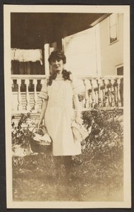 Woman with Picnic Basket by Louis Fleckenstein