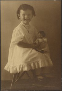 Young Girl with Doll by Louis Fleckenstein