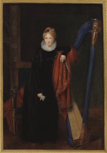 Portrait of a lady with a harp