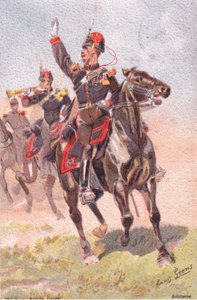 Artillery, Postcard, 1920s by Louis Geens