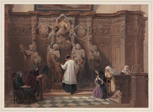 Confessional, Church of St. Paul, Antwerp by Louis Haghe