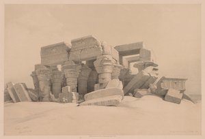 Egypt and Nubia: Volume I - No. 1, No. 2, Remains of the Portico of the Temple of Kom Ombo by Louis Haghe