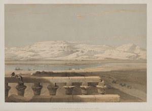 Egypt and Nubia, Volume I: Libyan Chain of Mountains, from the Temple of Luxor by Louis Haghe