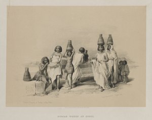 Egypt and Nubia, Volume I: Nubian Women at Kortie, on the Nile by Louis Haghe