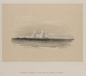 Egypt and Nubia, Volume I: Statues of Memnon, Thebes by Louis Haghe