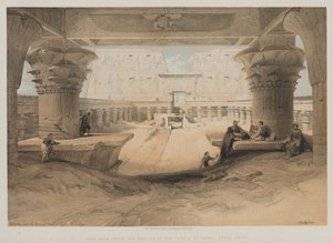 Egypt and Nubia, Volume I: View from Under the Portico of the Temple of Edfou, Upper Egypt by Louis Haghe