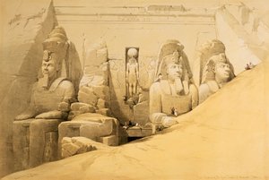 Front Elevation of the Great Temple of Abu Simbel, Nubia, Egypt, 1849 by Louis Haghe