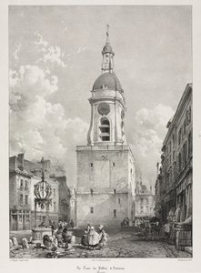 Picturesque and Romantic Travels in Old France, Picardie: The Belfry Tower of Amiens by Louis Haghe