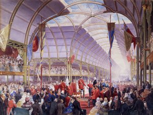 Sir Thomas Fairbairn handing over the address to the Prince Consort at the Art Treasures Exhibition, Manchester, May 1857 by Louis Haghe