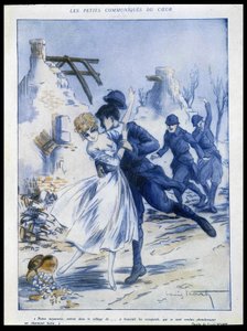 Soldiers Entering the City, One Kissing a Woman, Charming Spoil by Louis Icart
