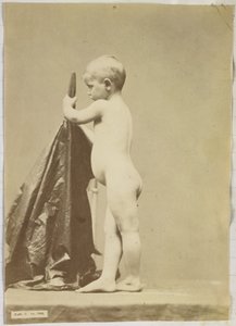 Study of a nude child, standing seen from the side by Louis Jean Baptiste Igout (attributed to)