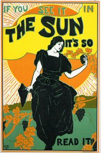 The Sun, Newspaper. Poster by Louis Rhead, USA, c.1890 (poster) by Louis John Rhead