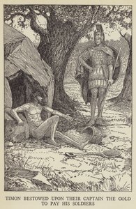 Timon bestowed upon their captain the gold to pay his soldiers by Louis John Rhead
