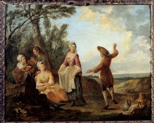 Rustic Dance by Louis Joseph  Watteau