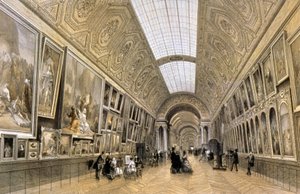 The Grande Galerie, Louvre museum, c.1850