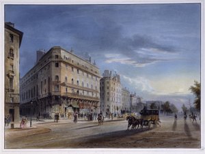 Boulevard des Italiens - in Paris en 1837 by Arnout by Louis Jules Arnout