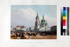 The Sennaya Square and the Saviour Church in Saint Petersburg by Louis Jules Arnout by Louis Jules Arnout