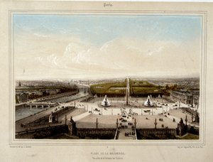 La Place de la Concorde (Lithography by Jacottet)