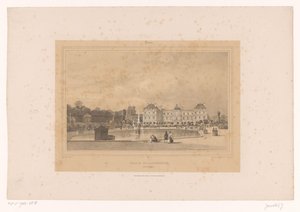 View of the Luxembourg Palace from the Luxembourg Garden (Views in and around Paris) by Louis Julien Jacottet