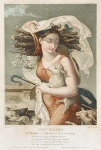Brumaire (October-November), Second Month of the Republican Calendar, Engraved by Tresca, French, c.1794