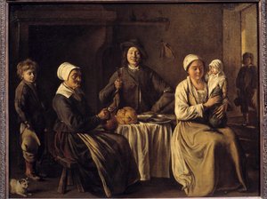 The Return of Baptism or The Happy Family by Louis le Nain