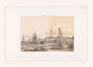 View of the Arsenal at the Port of Lorient (Contemporary France) by Louis Le Breton