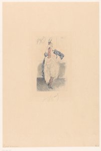 Cancan Dancer with Outstretched Leg and Arm on Her Hip by Louis Legrand (signed by artist)