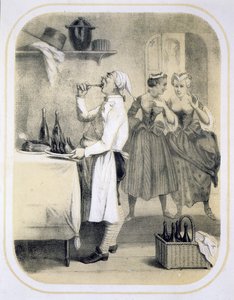 Gluttony in the Kitchen, from a Series of Prints Depicting the Seven Deadly Sins, c.1850