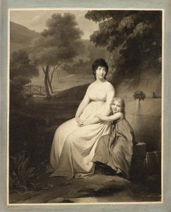 Portrait of Thérèsa Tallien and her daughter in a park
