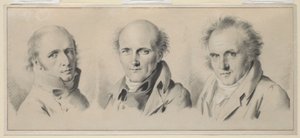 Portraits of Charles Percier, Pierre-Francois Leotard Fontaine and Claude-Louis Bernier by Louis Leopold Boilly