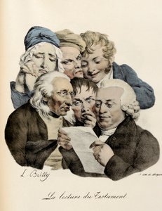 The Reading of the Will. Engraving by Louis-Leopold Boilly by Louis Leopold Boilly