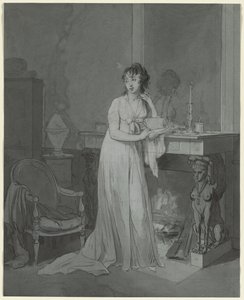 Woman in Front of a Fireplace by Louis Leopold Boilly