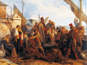 Fishermen departing on the Adriatic