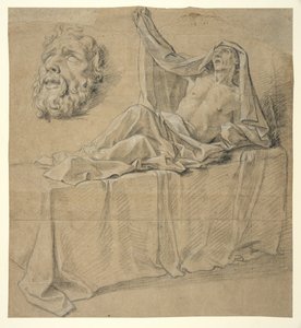 Reclining Figure and Mask of a Bearded Man (Study for "The Burial of Raymond the Deacon")