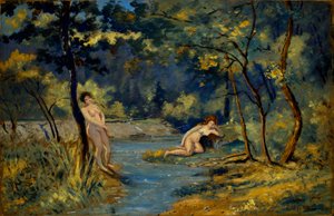 Standing and Reclining Nymphs by Louis M. Eilshemius