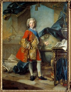 Portrait of the Dauphin Louis de France, son of Louis XV, in his study studio by Louis Tocqué