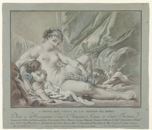 Cupid Begs Venus to Return His Arrows by Louis Marin Bonnet