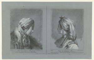 Portrait of a Moscow Milkmaid and a Finnish Maid Tête de Laitiere Moscovite (title on object) Tête de Servante Finoise (title on object) by Louis Marin Bonnet