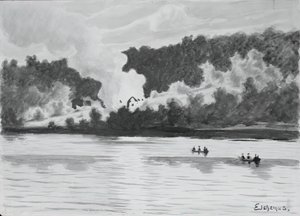 Fire Seen From East Lyme, Connecticut, 1900 by Louis Michel Eilshemius