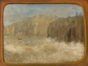 Two Gulls and Cliffs by Louis Michel Eilshemius