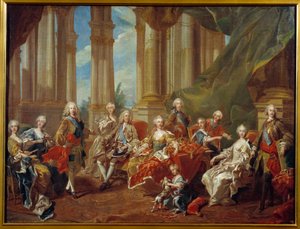 King Philip V of Spain and his family by Louis Michel van Loo