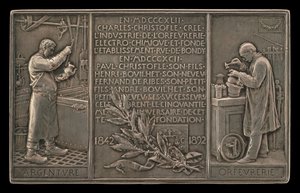 Fiftieth Anniversary of the Christofle Company, 1842-1892 (reverse) by Louis Oscar Roty