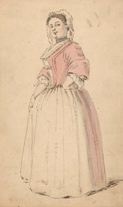 A Young Woman in a Pink Dress by Louis Philippe Boitard