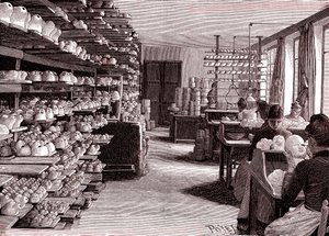 Doll Factory, Drying Heads of Porcelain Dolls Before Cooking, from 