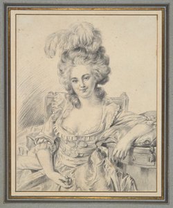 Portrait of A Lady, preparatory study for a painting by Louis Rolland Trinquesse