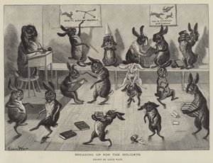 Breaking up for the Holidays by Louis Wain