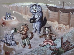 Cats Bathing in the Sea by Louis Wain