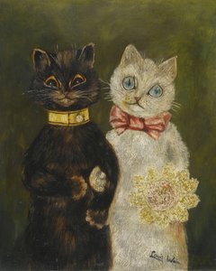 The Bride and Groom by Louis Wain