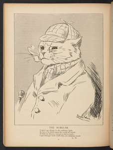The Burglar, from p. 72, Louis Wain Annual by Louis Wain