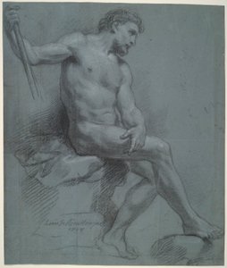 Seated Male Nude in Profile